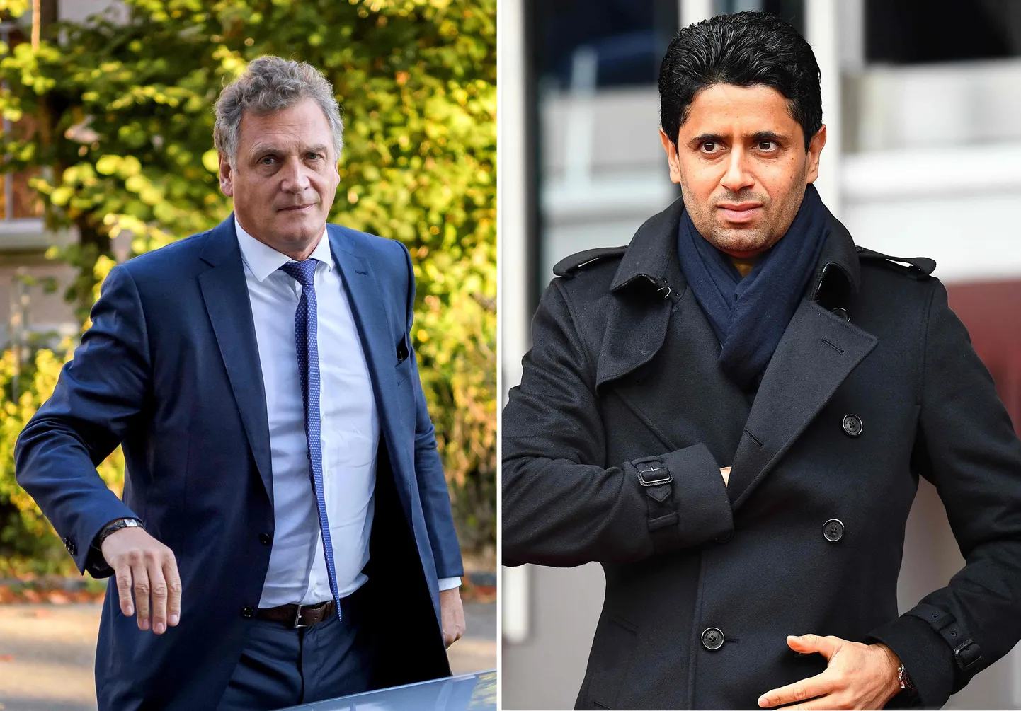 Jerome Valcke (vasakul) ja Nasser Al-Khelaifi.