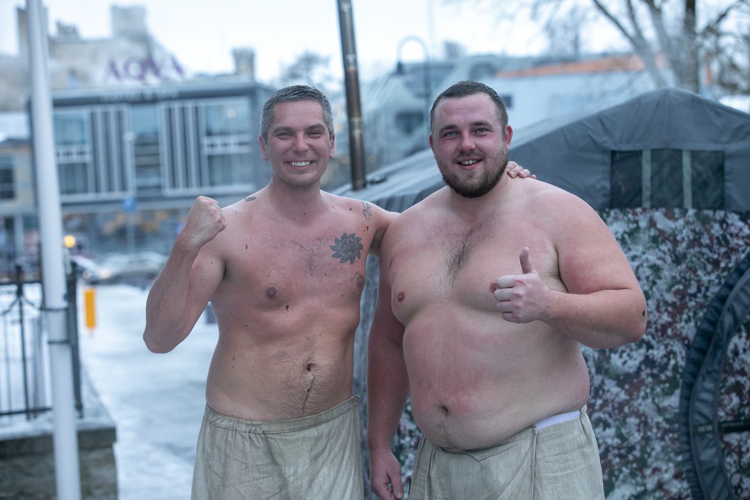 Организатор Нарвского банного фестиваля Марко Торм вместе со своим коллегой по Рийгикогу Баруто.