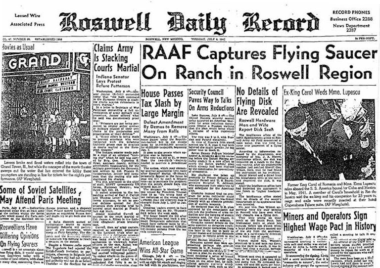Roswelli juhtumi kajastamine ajakirjanduses