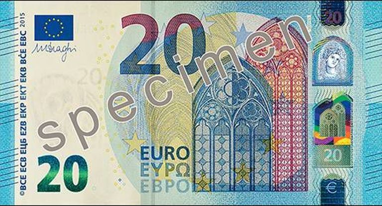 Uue 20-eurose esikülg. Allikas:
