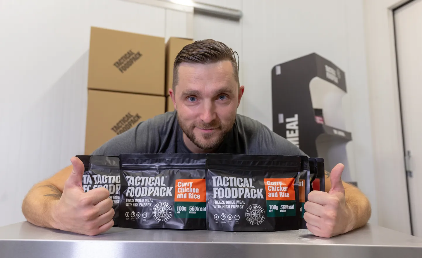 Tactical Foodpacki nime kandvat toidupakki arendava firma Tactical Solution OÜ tegevjuht Sverre Puustusmaa.