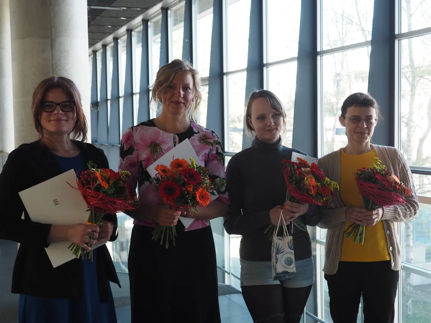 2022. aasta talgute parimate väljakuulutamine. Vasakult Sirje Tomiste (IV koht), Inga Ritso (parim uus tulija), Mariin Pantelejev (I koht), Eve Sooneste (III koht)