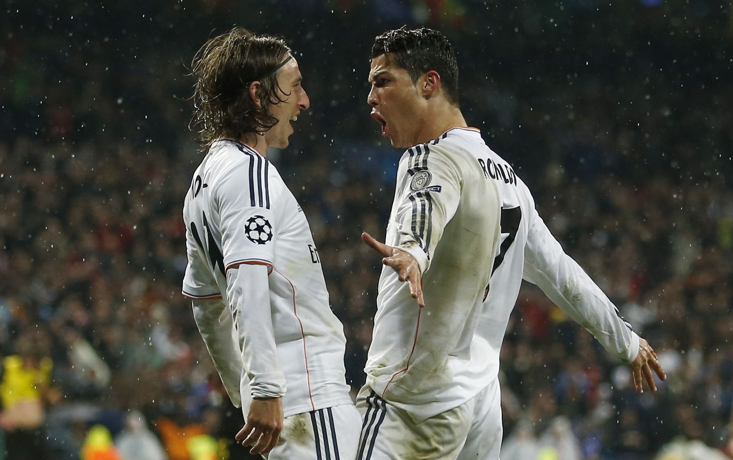 Cristiano Ronaldo ja Luka Modric - siin veel koos Madridi Realis mängides.