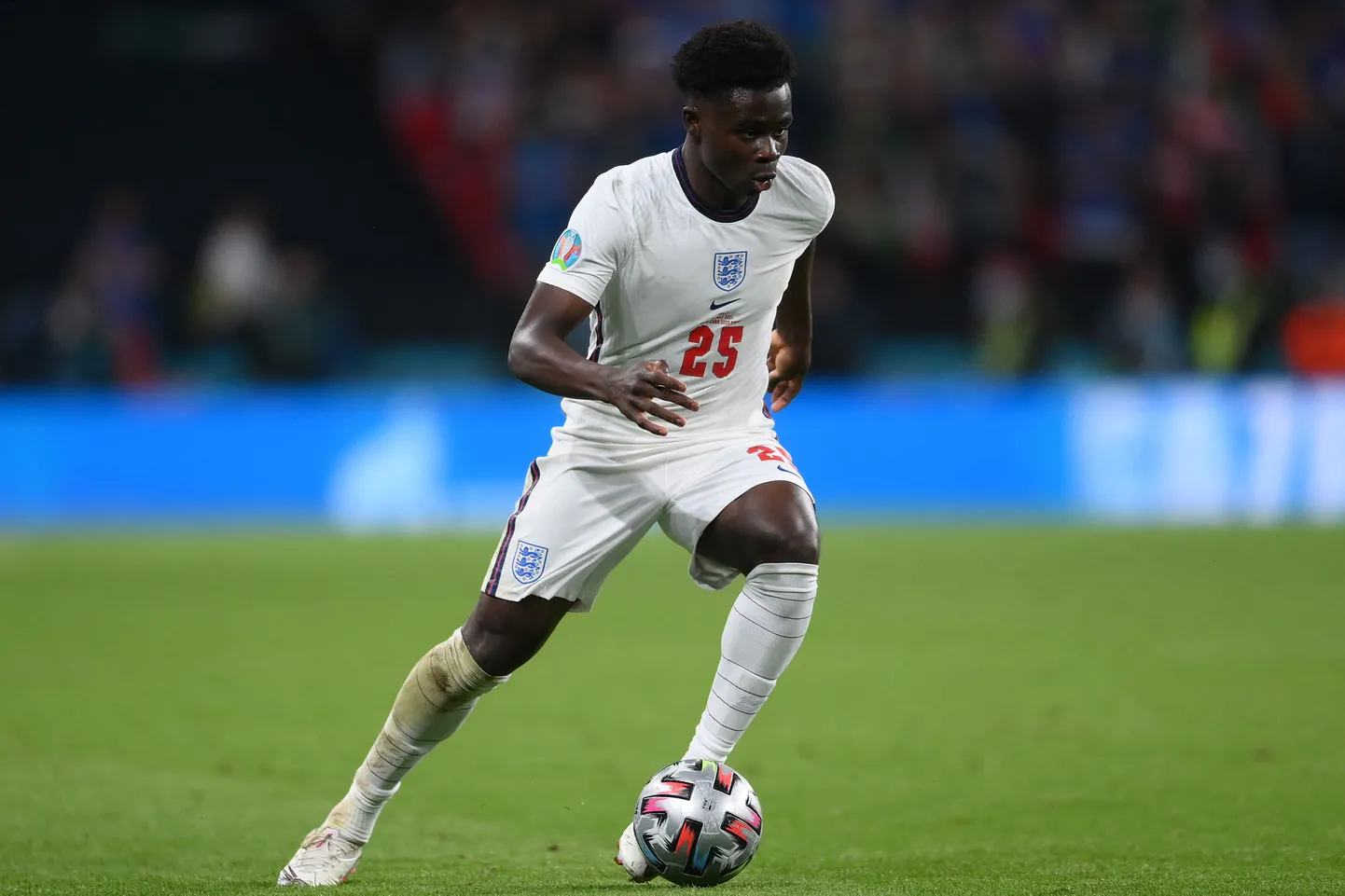 Inglise poolkaitsja Bukayo Saka 11. juulil EMi finaalis, kus Itaalia alistas Inglismaa penaltitega 3:2