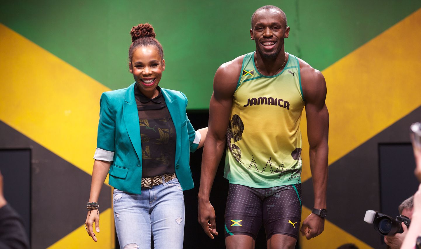 Cedella Marley ja Jamaika hetke kuulsaim jalgpallur Usain Bolt.