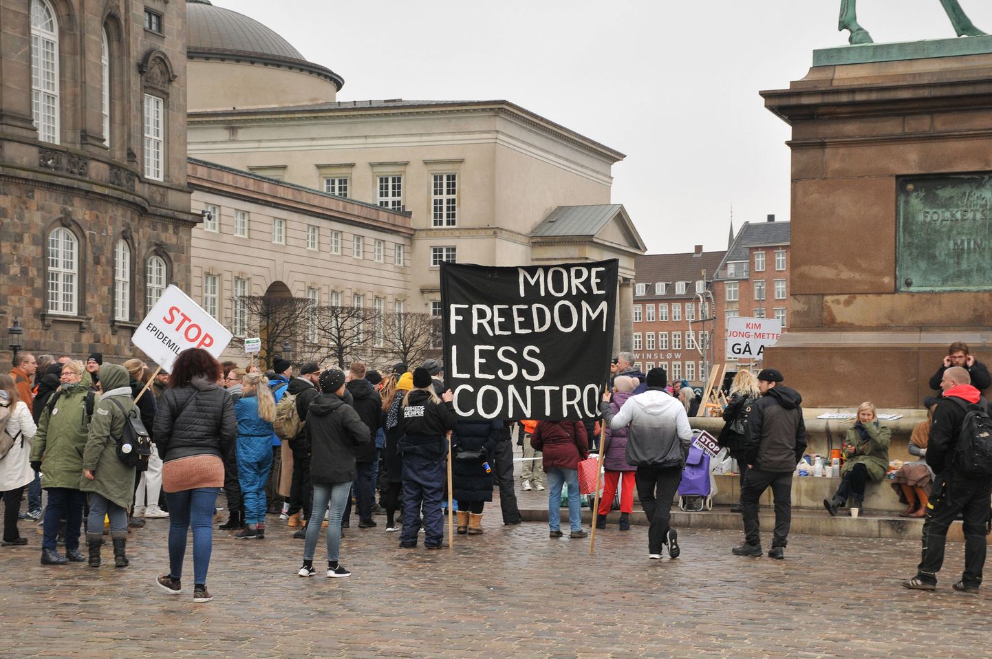 Koroonaviiruse vastane meeleavaldus Kopenhaagenis. Foto on illustreeriv.