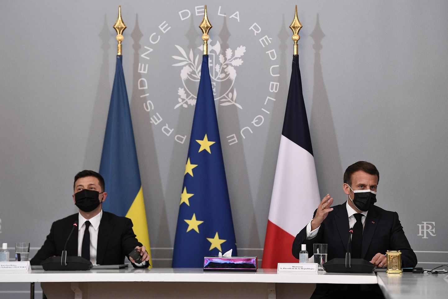 Президент Украины Владимир Зеленский и президент Франции Эмманюэль Макрон.
