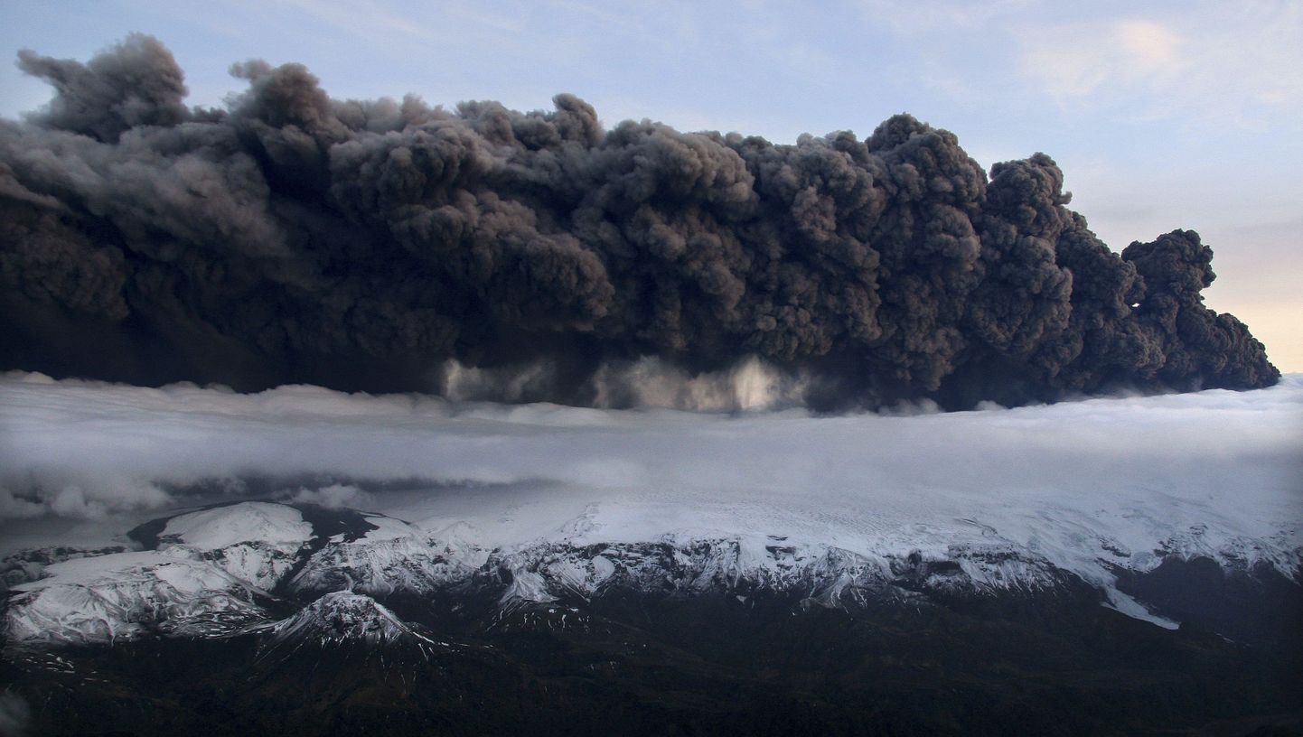 Облака вулканической пыли над Исландией, которые дошли и до Эстонии.
