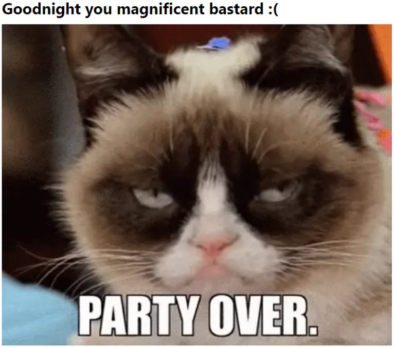 Grumpy Cat hüvastijätu meme