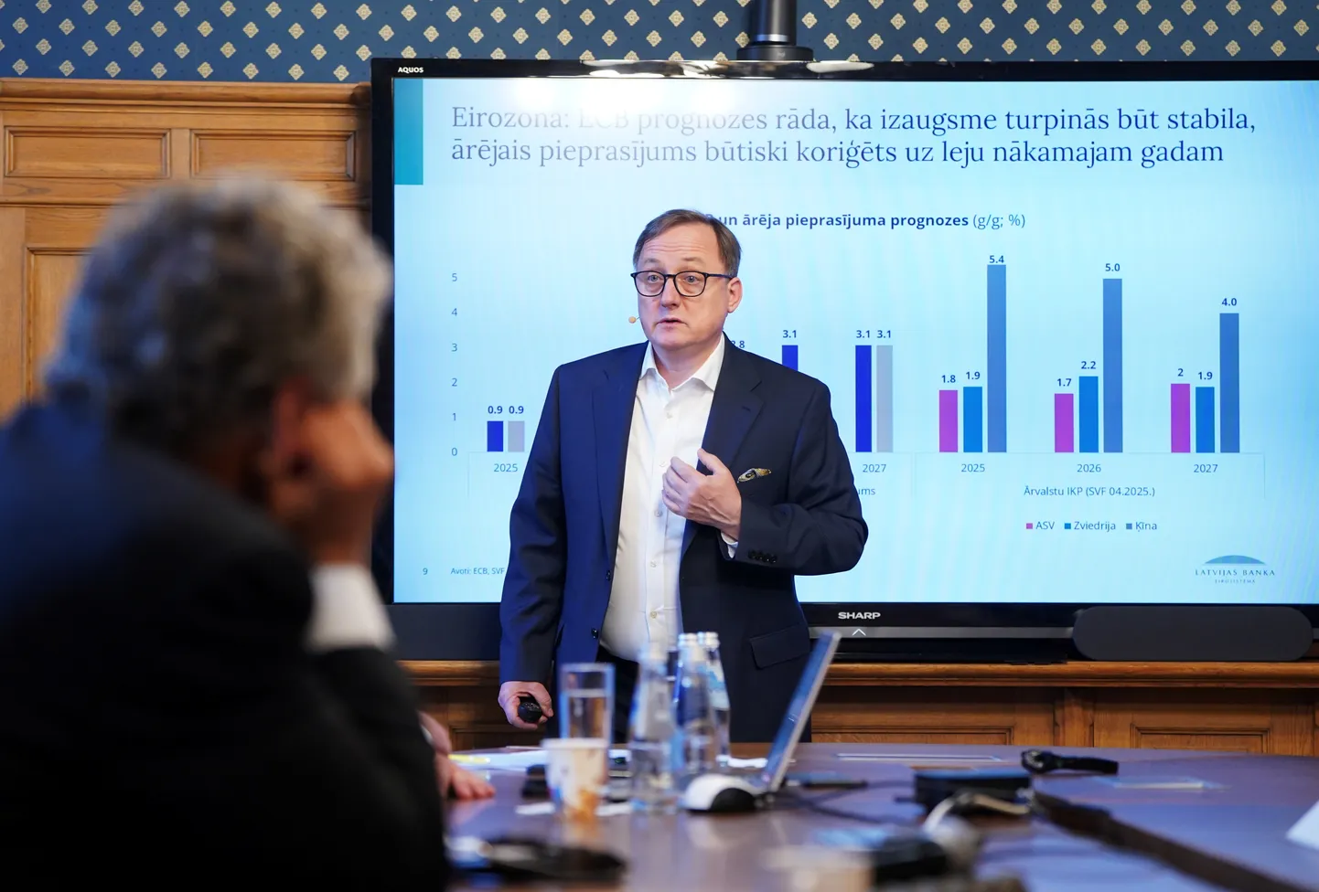 Latvijas Bankas prezidents Mārtiņš Kazāks piedalās Latvijas Bankas ekonomikas vērtējumu un jaunākp prognožu prezentācijas pasākumā.