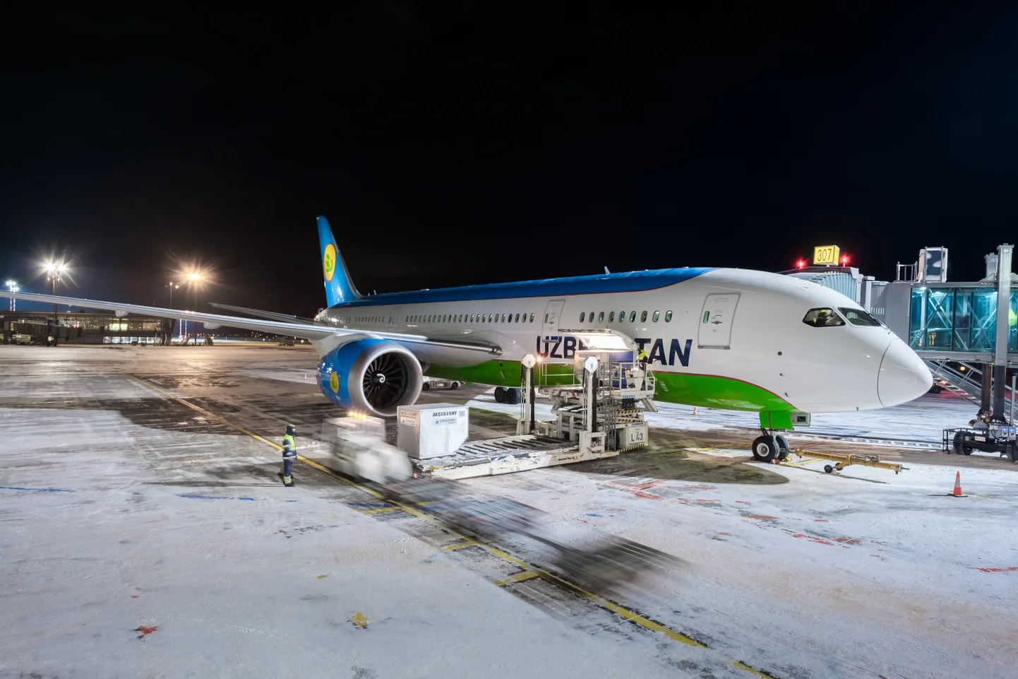 Самолет Uzbekistan Airways в аэропорту "Рига"