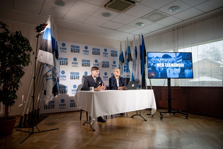 EKRE представляет партийную программу в области народонаселения 10 января 2023 года в Таллинне.