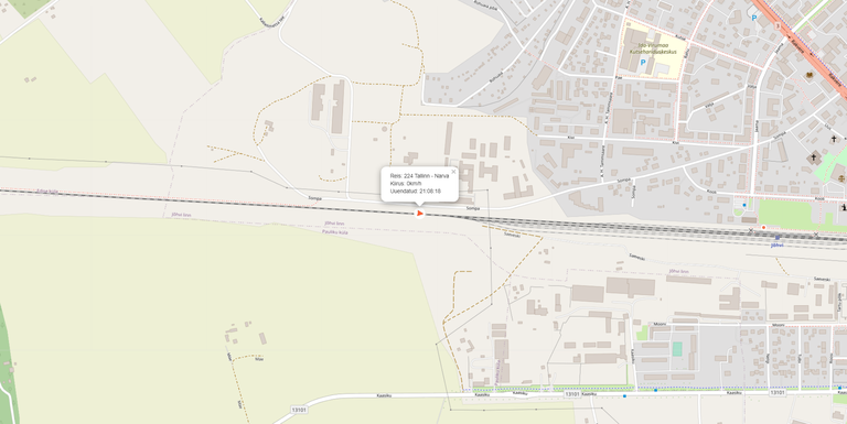 Согласно сайту Elron, пассажирский поезд был остановлен в нескольких сотнях метров к западу от станции Йыхви.