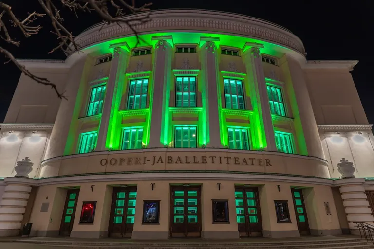 Vanemuine ja Estonia värvuvad roheliseks, et toetada võitlust koroonaviirusega.