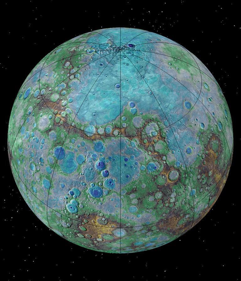 USA kosmoseagentuuri NASA koloreeritud pilt Merkuurist