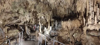 Stalagmiidid ulatuvad välja põrandast, stalaktiidid aga laest.