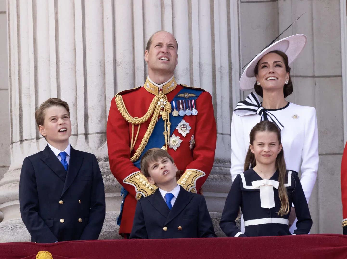 Принц Уильям и Кейт Миддлтон с детьми на Trooping the Color 2024.