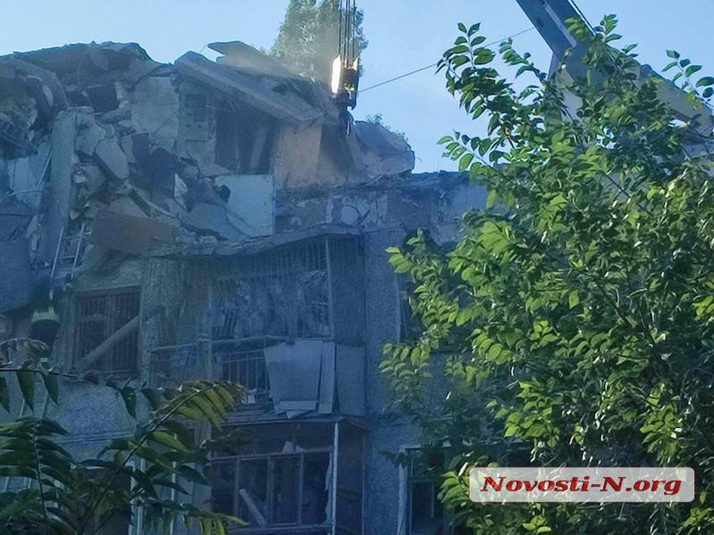 Izpostīta māja Mikolajivā.