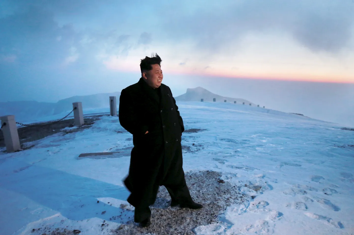 Kim Jong-un poseerimas Paektul