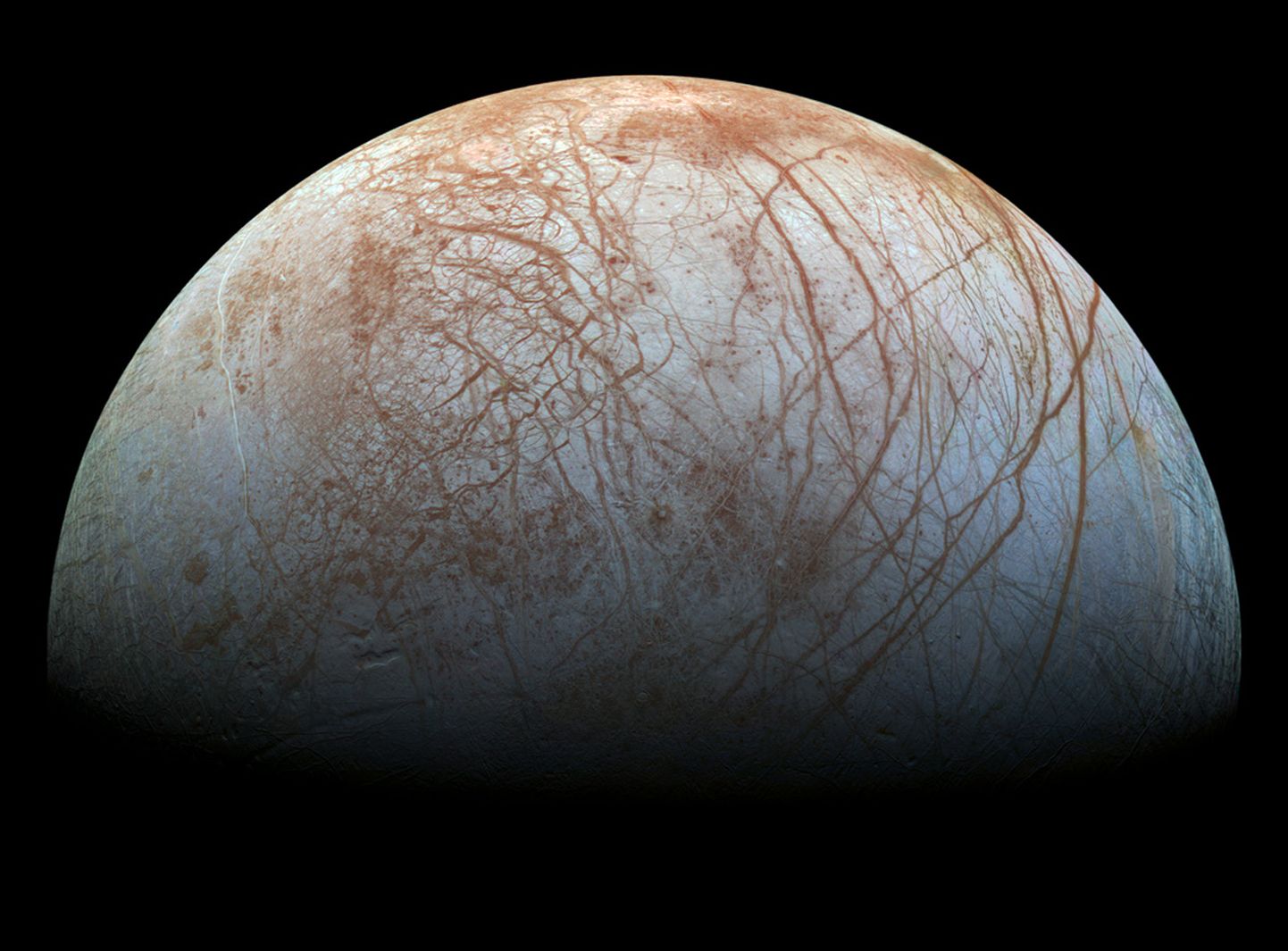1990. aastatel tehtud pilt Jupiteri kuust Europast.