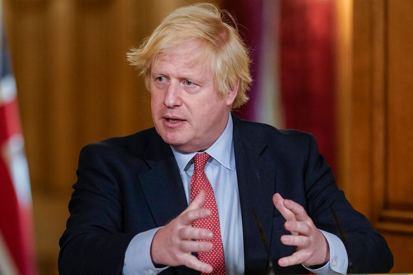 Briti peaminister Boris Johnson 25. mail koroonaviiruse teemalisel pressikonverentsil