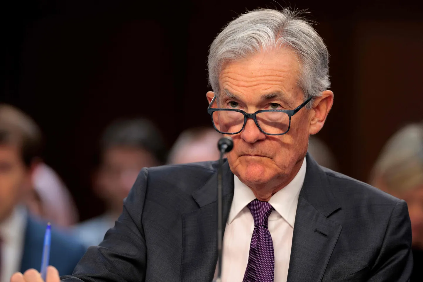 Fotol on USA Föderaalreservi juht Jerome Powell esinemas Senati panganduskomitee ees Harti hoones Kapitooliumil 11.veebruaril 2025.
