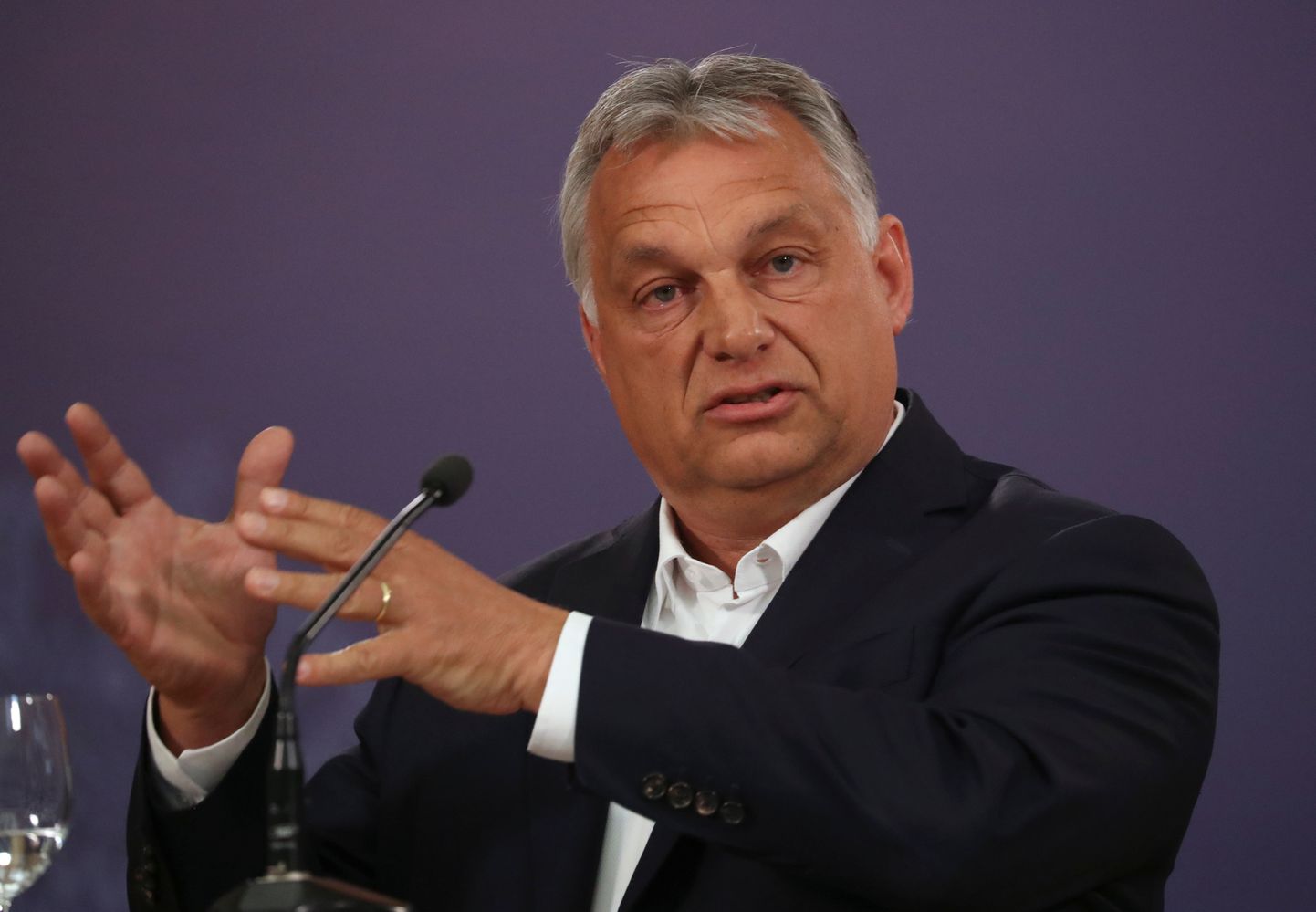 Ungari peaminister Viktor Orbán Belgradis pressikonverentsil.