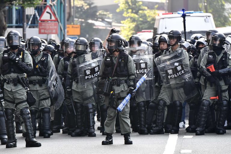 Politseinikud Hong Kongis.
