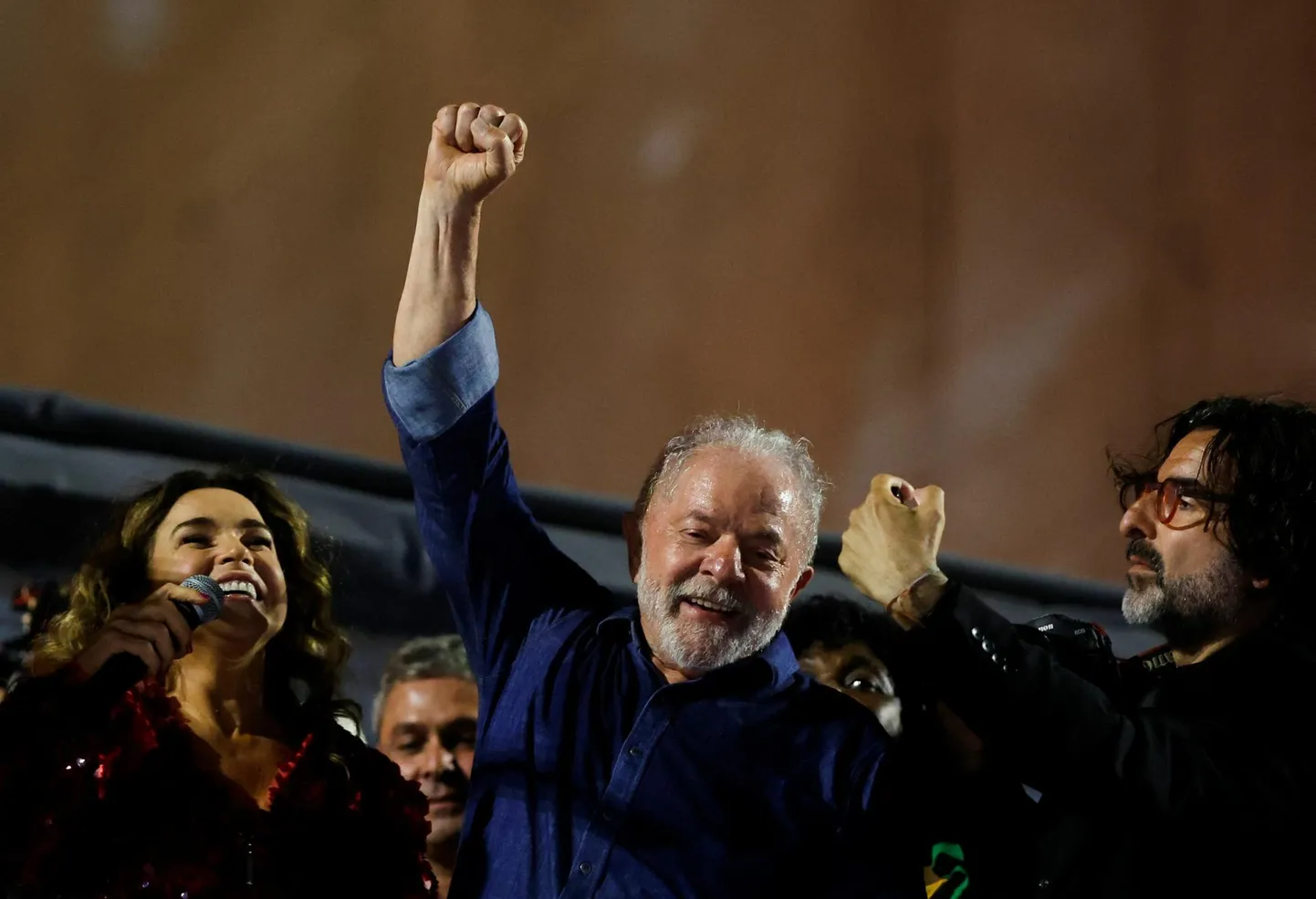 Luiz Inácio Lula da Silva pühapäeval valimistulemuste väljakuulutamise järgsel kogunemisel.