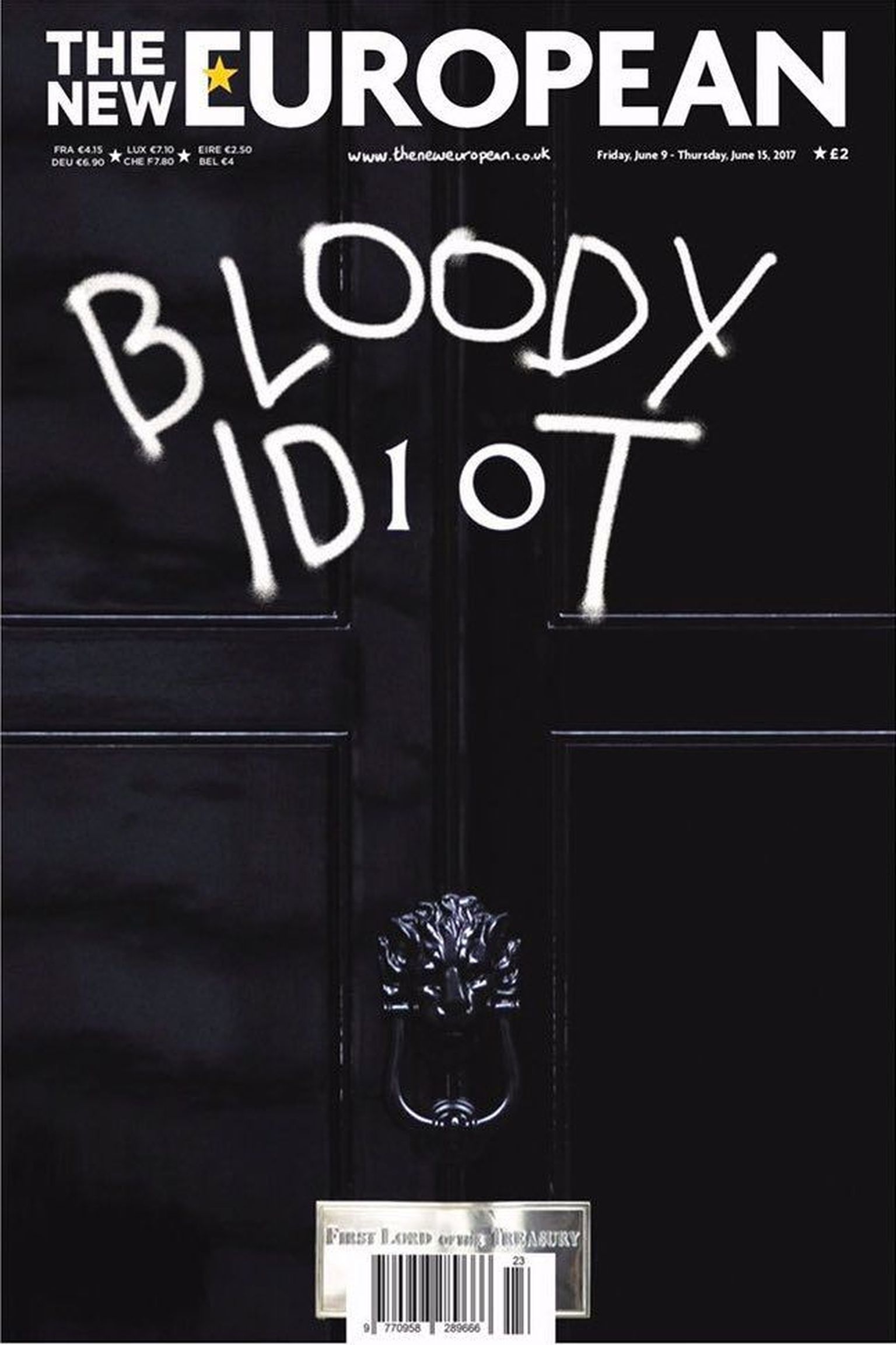 «Pagana idioot,» on kirjutatud peaministri ametikorteri uksele Downing Street 10. Nii väljendas suhtumist peaministri korraldatud valimistesse ja nende tulemustesse eile väljaanne The New European.