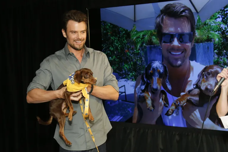Fergie abikaasa Josh Duhamel koeraga. Danny Moloshok / AP / Scanpix