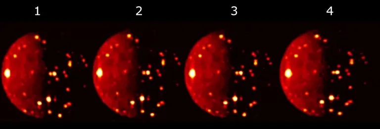 Io vulkaanilise tegevuse koondpildi loomiseks saadi andmed JIRAMi instrumendi abil. Need andmed on kogutud pildile NASA kosmoselaeva Juno pardalt 16. oktoobril 2021 toimunud kaugemal möödalennul