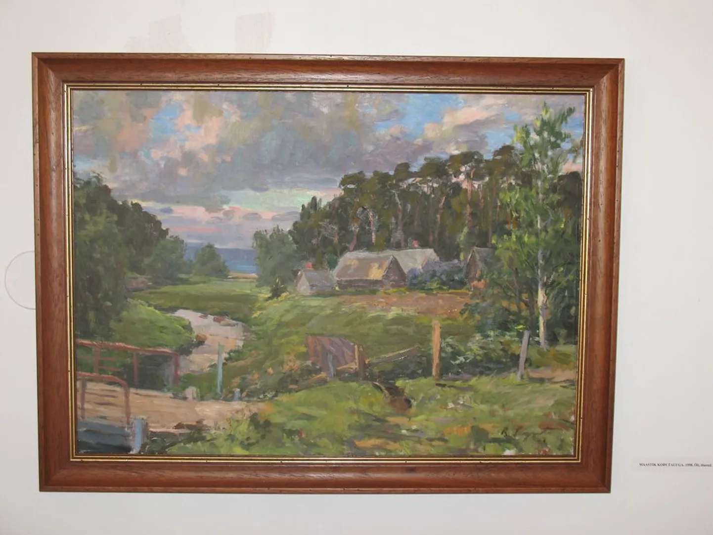 Richard Sagrits «Maastik kodutaluga», 1958, õli, lõuend.