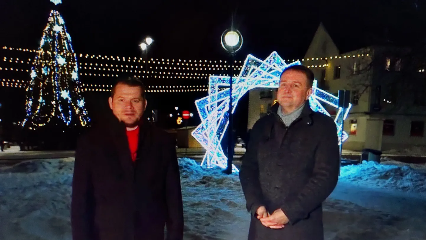 Скриншот предрождественского видеопоздравления руководителей города Кохтла-Ярве, которое находится на рассмотрении комиссии по надзору за финансированием политических партий.