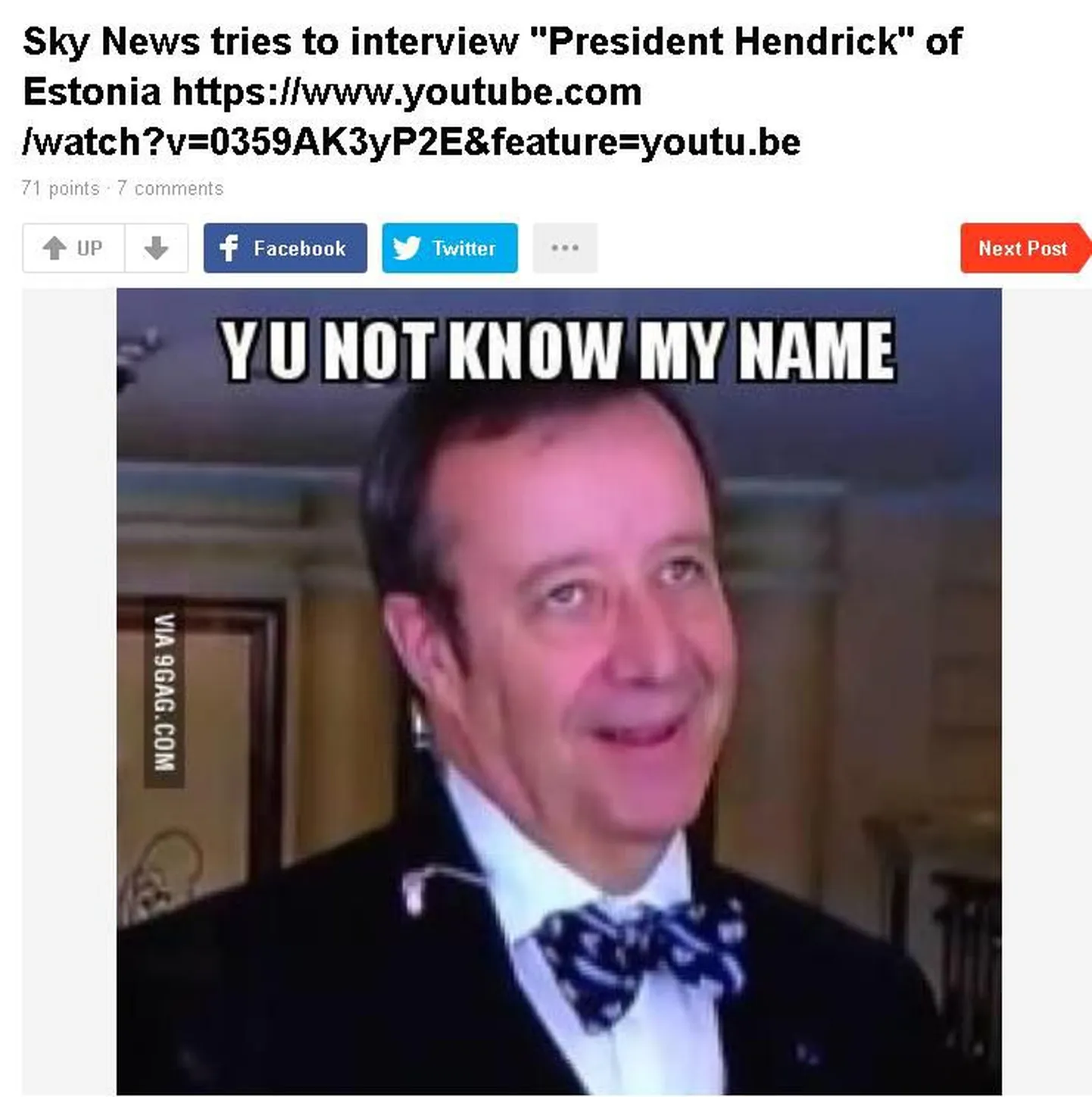 Toomas Hendrik Ilves on huumorisaidi 9GAG uus staar