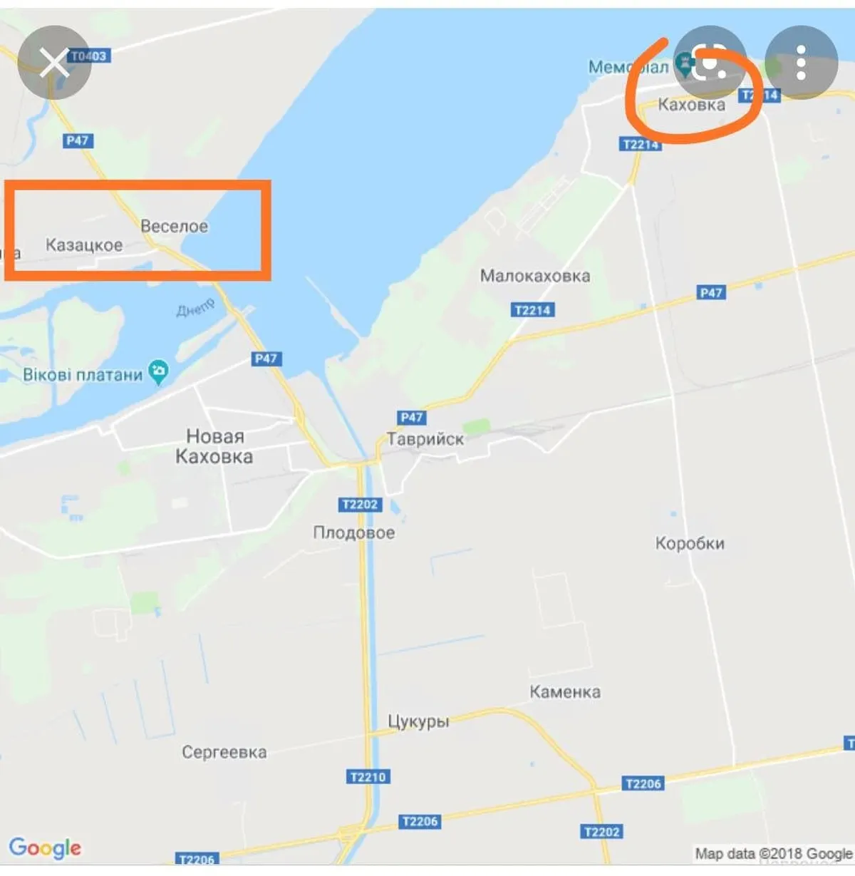 Kur atrodas Kahovka, Nova Kahovka un ciemi, par ko stāsta Viktorija.
