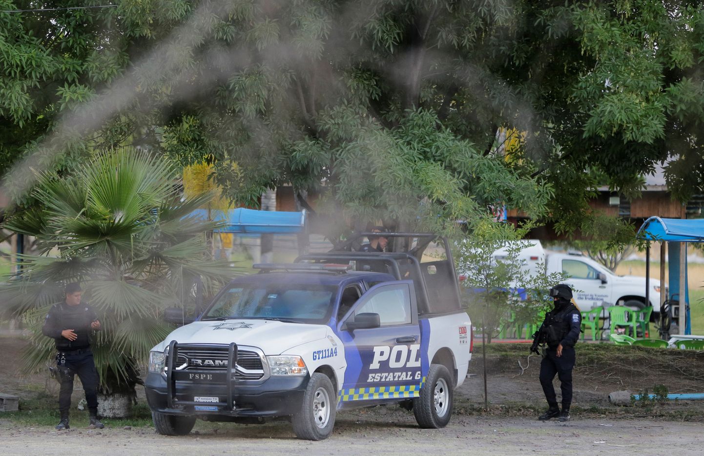 Mehhiko politsei veepargis, kus relvastatud isikud tapsid seitse inimest.