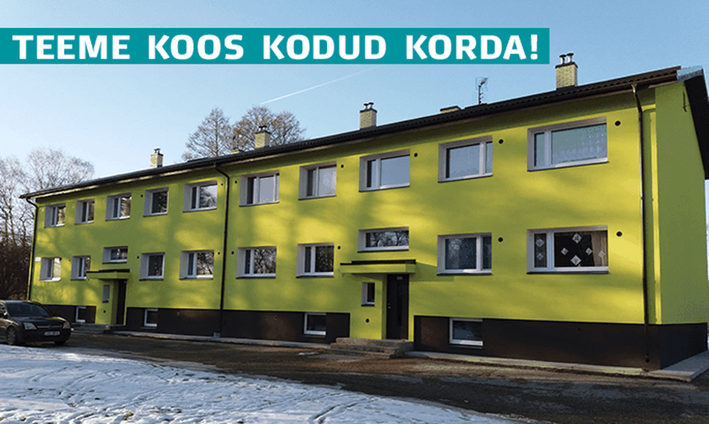 KredExi toel on üle Eesti korda tehtud sadu kortermaju, sh ka Põldeotsa külas Audrus.