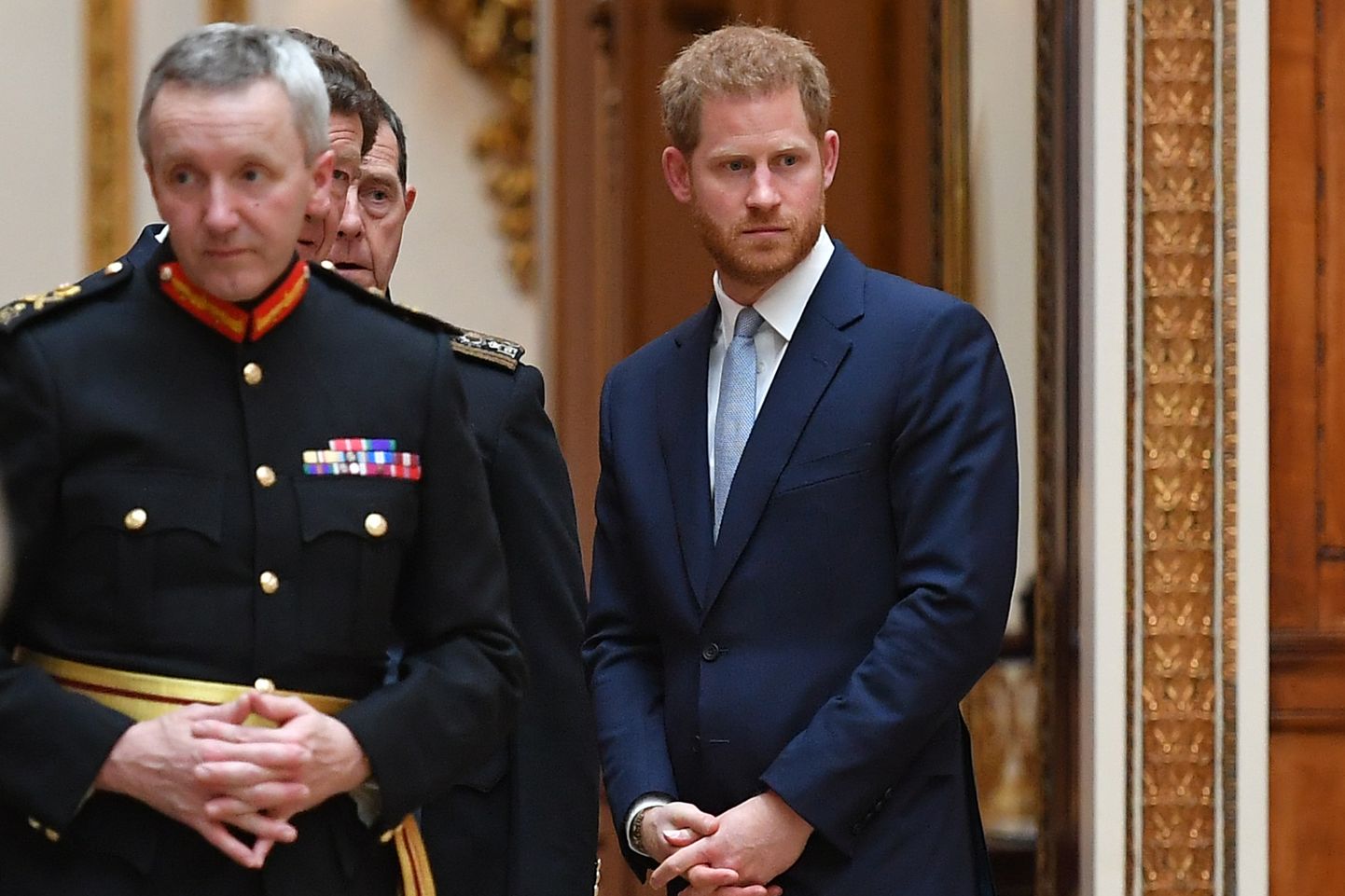 Prints Harry Buckinghami palees, kus ta vanaema, kuninganna Elizabeth II tutvustas USA presidendile Donald Trumpile palee kunstikogu
