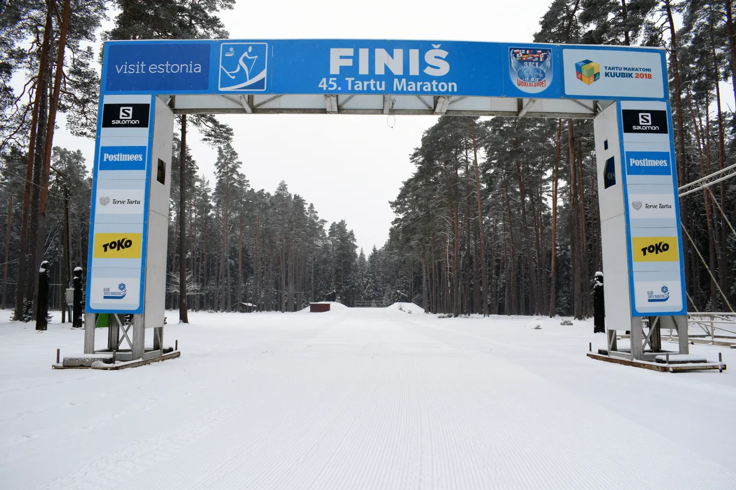 Tartu maratoni finiš Elvas 18. jaanuaril.