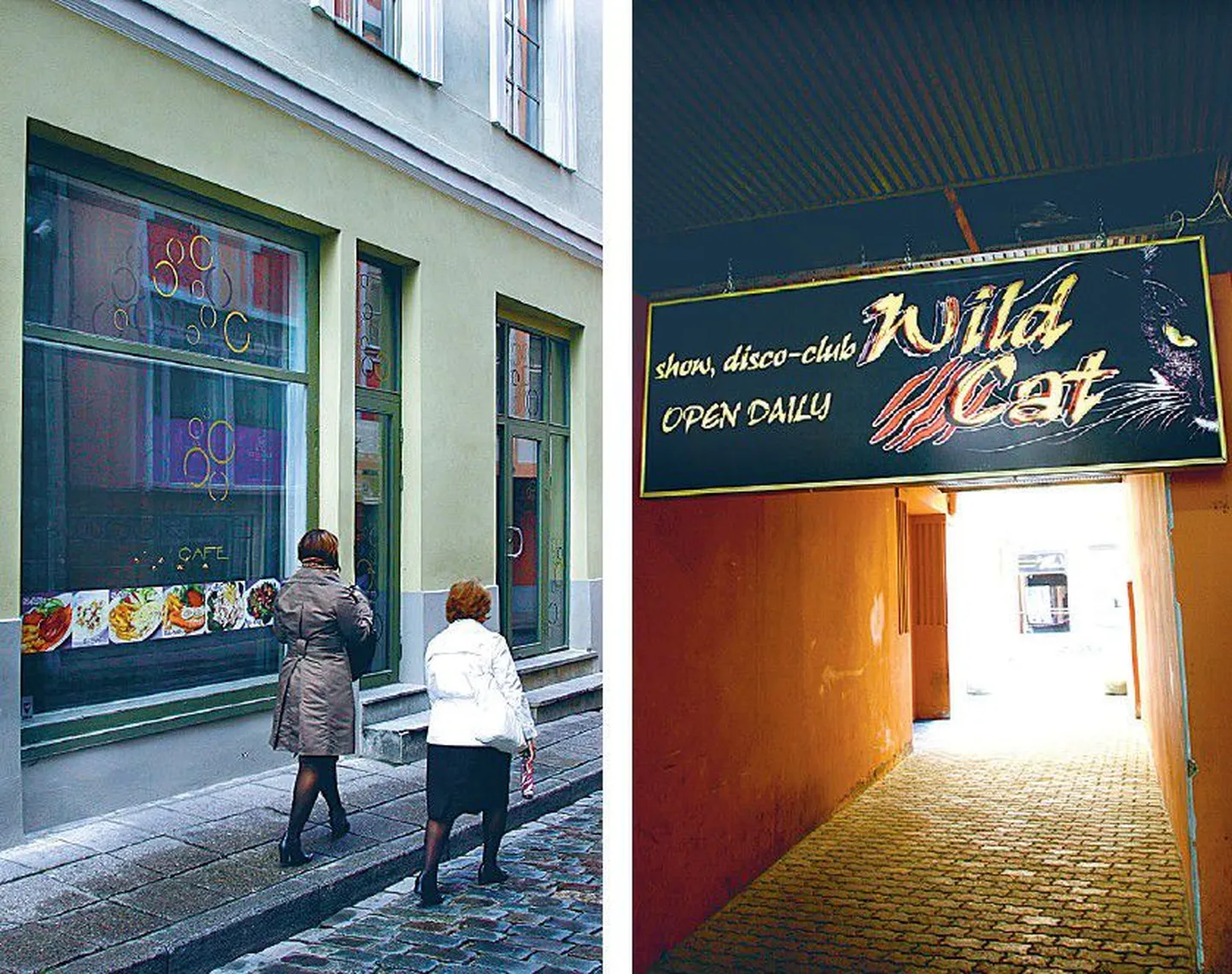 Krediitkaardipettused pandi toime Tallinna vanalinna kahes striptiisibaaris – Väike-Karja tänaval asuvas Cafe Courage’is (vasakul) ja Viru tänava Wild Catis.