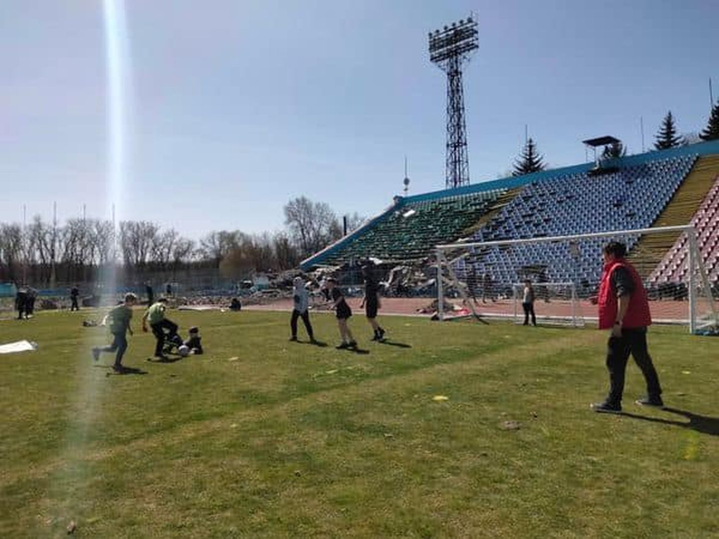 Juri Gagarini nime järgi saanud staadionil mängiti Tšernihivis jalgpalli.