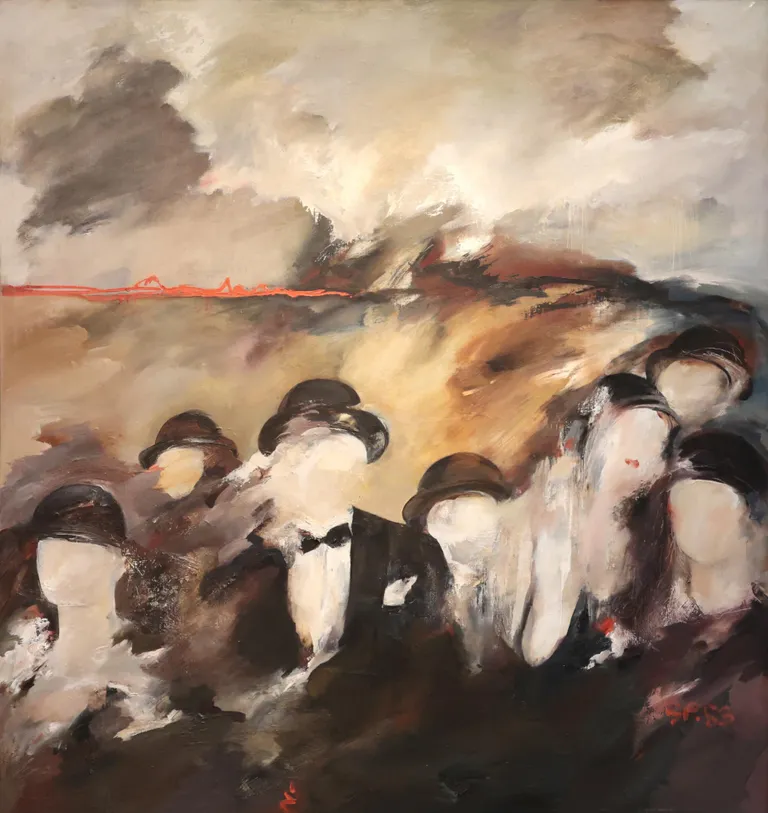 Sirje Petersen, «Näotu maastik», 1983. Õli, lõuend.