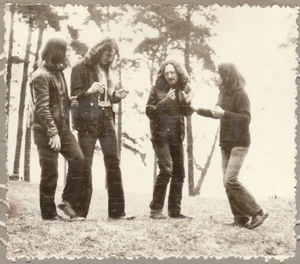 Žurnālists Mihails Bombins un draugi. 1970. gadi.
