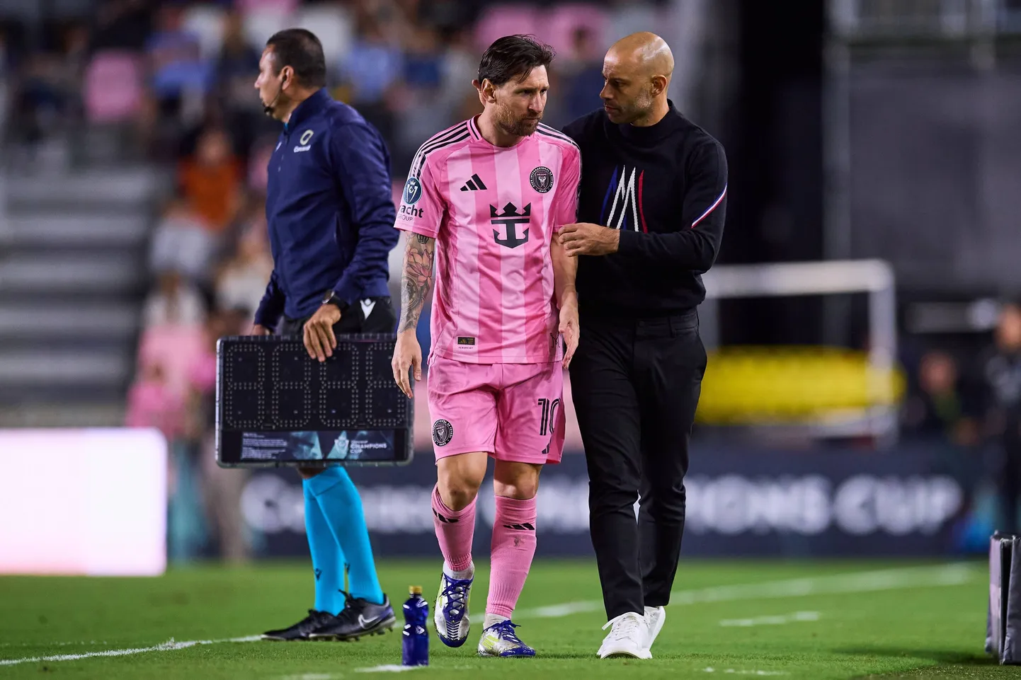 Lionel Messi ja Miami Interi peatreener Javier Mascherano.