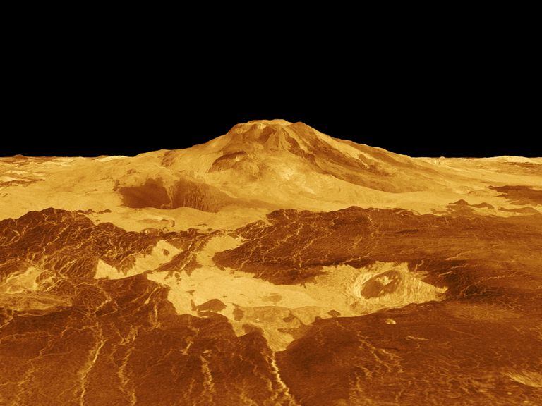 Arvutiga genereeritud 3D-mudel Veenuse pinnast