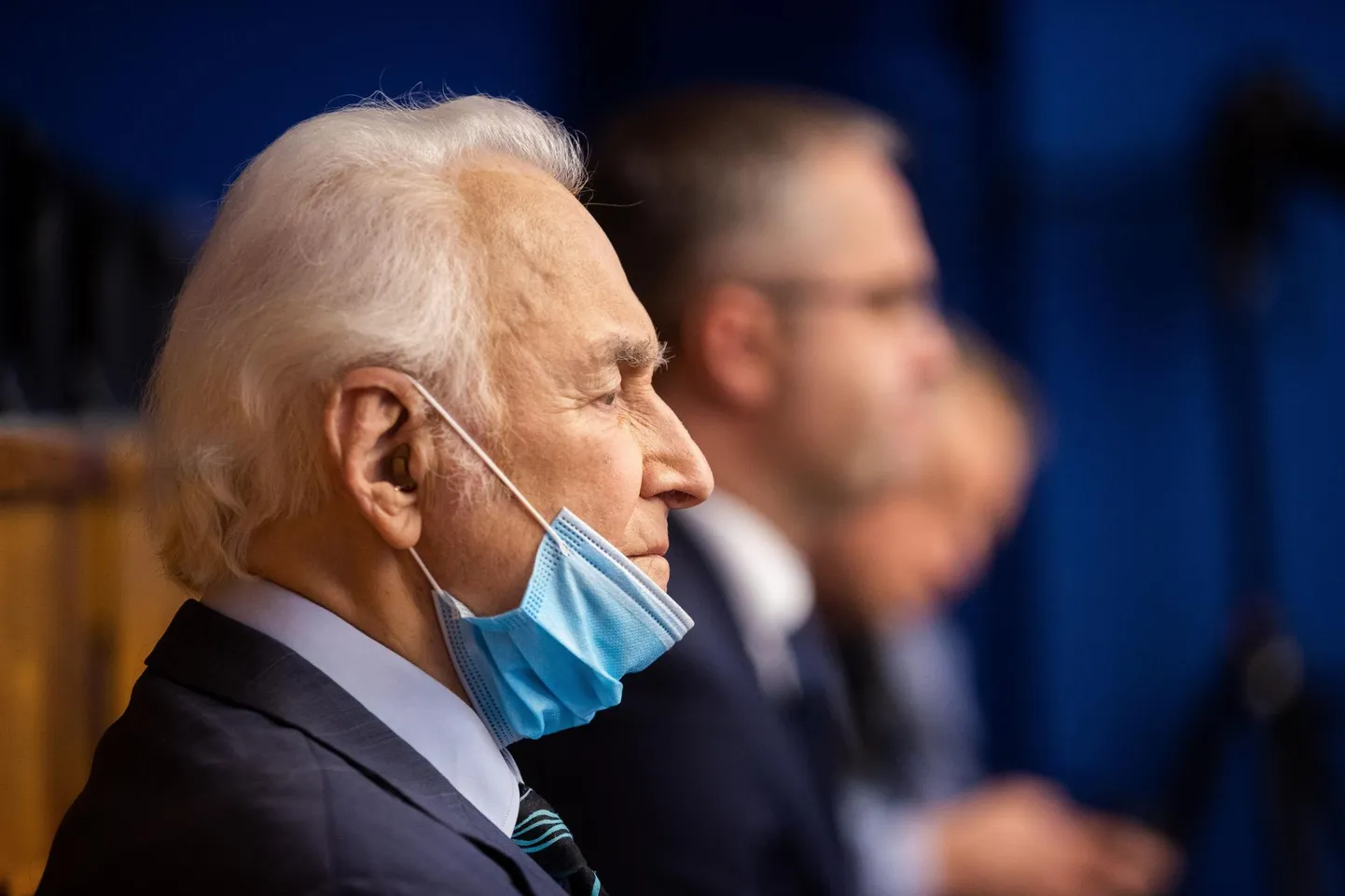 Riigikogu sügishooaja ava­istung 14. septembril 2020. Presidendi kõne algul lahkus saalist neli EKRE saadikut. Pildil Arnold Rüütel.