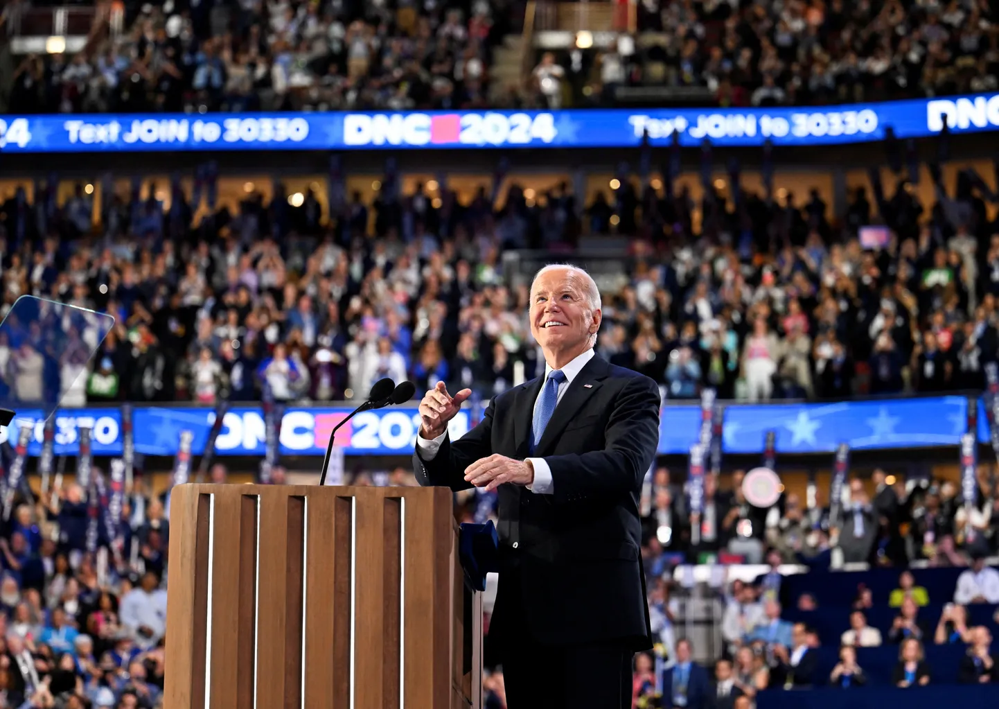 USA president Joe Biden esinemas demokraatide parteikongressil Chicagos.
