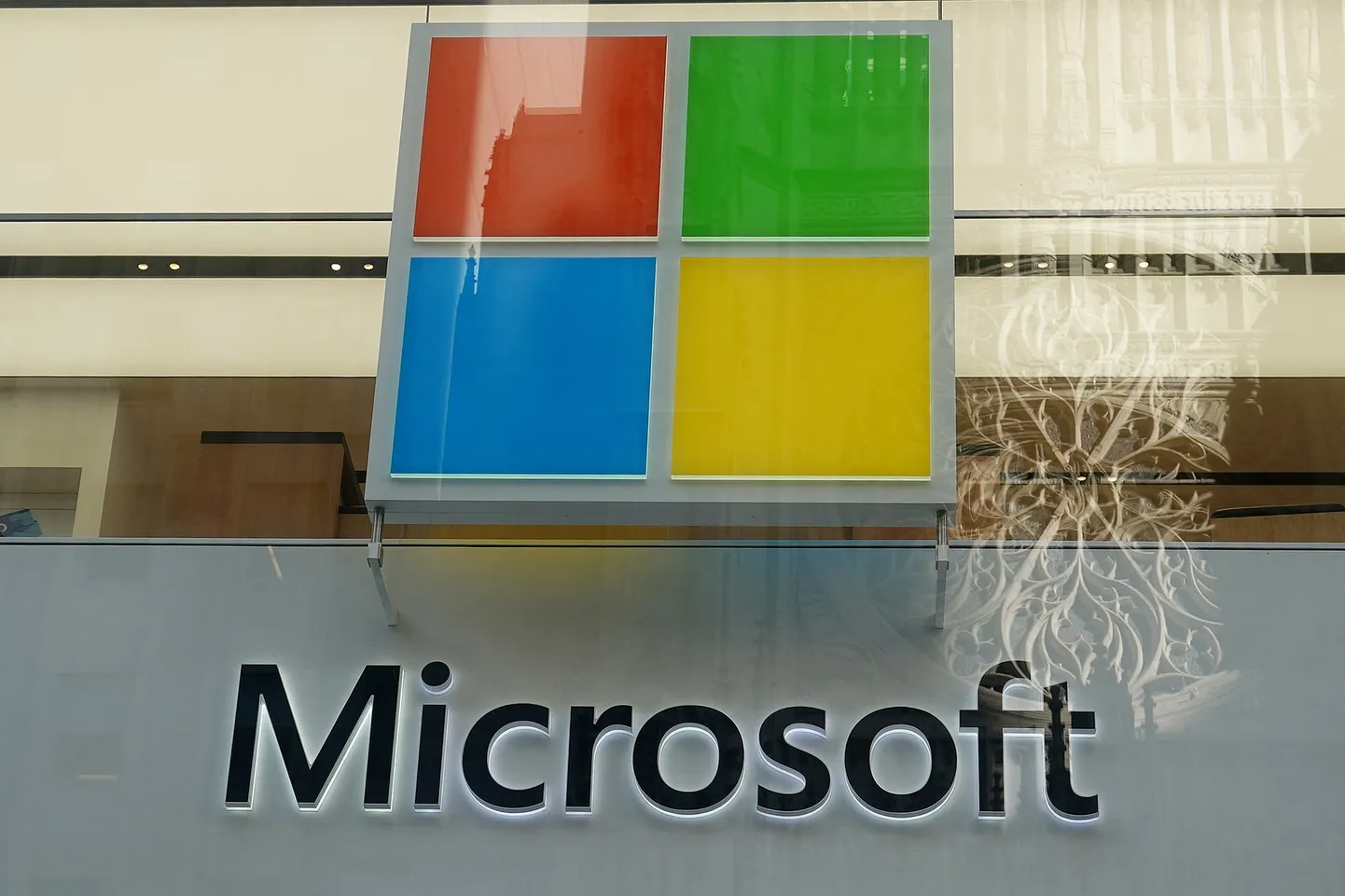 Microsofti logo Manhattanil New York Citys.