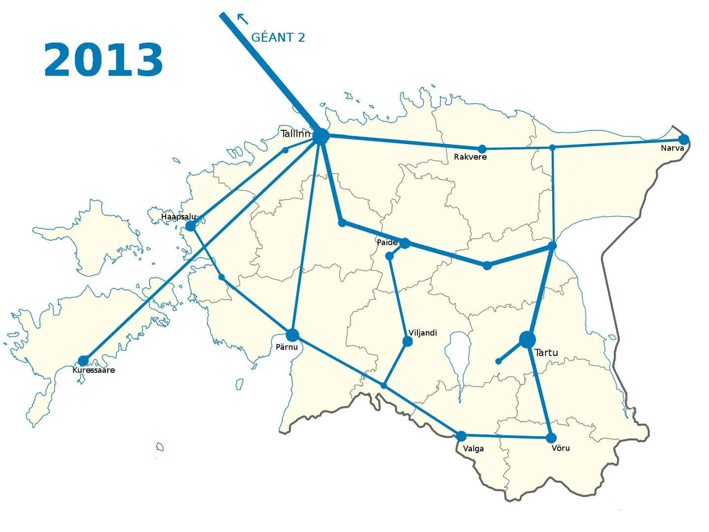 Eesti akadeemiline võrk detsembris 2013.